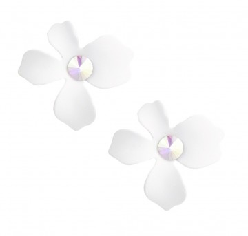 Witte bloem oorbellen