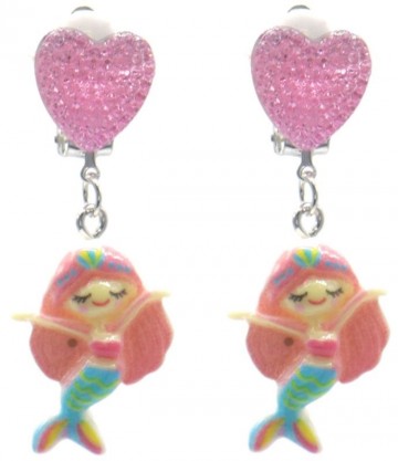 Zeemeermin oorbellen   clip on