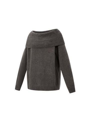 Zijkant donkergrijze trui