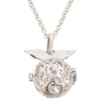 Zilverkleurige engelen roeper ketting